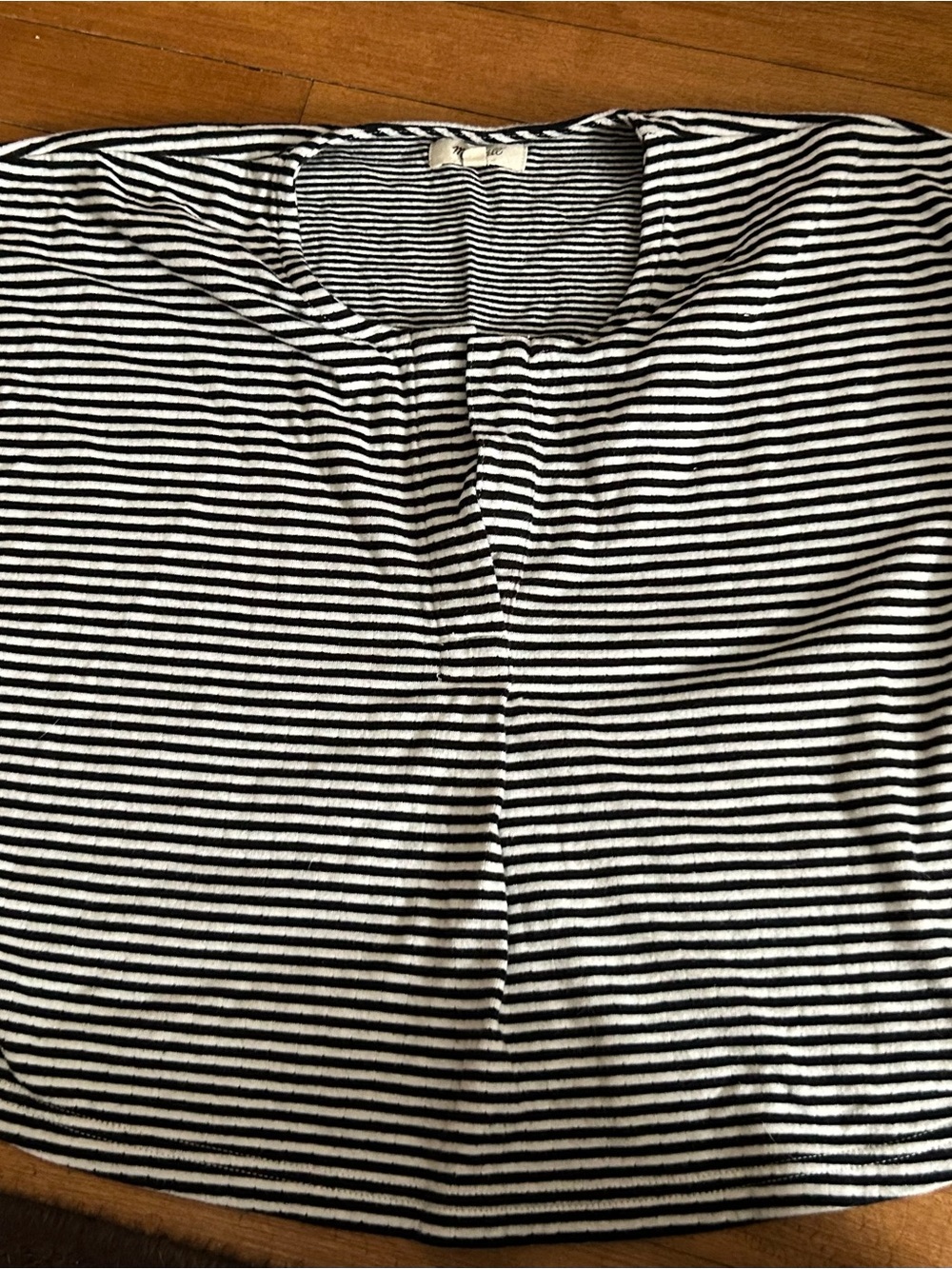 Madewell Black and White Striped Crop Top size medium